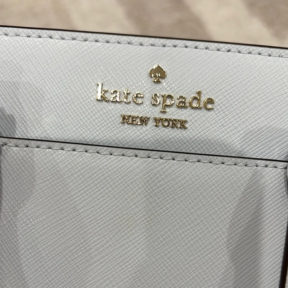 Kate Spade Blue Saffiano Leather Satchel with Silver Hardware - Picture 3 of 9